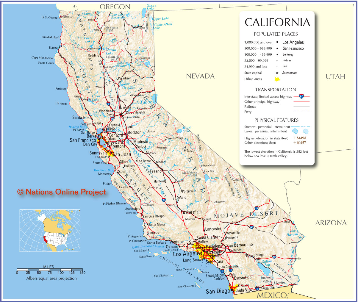a map of california